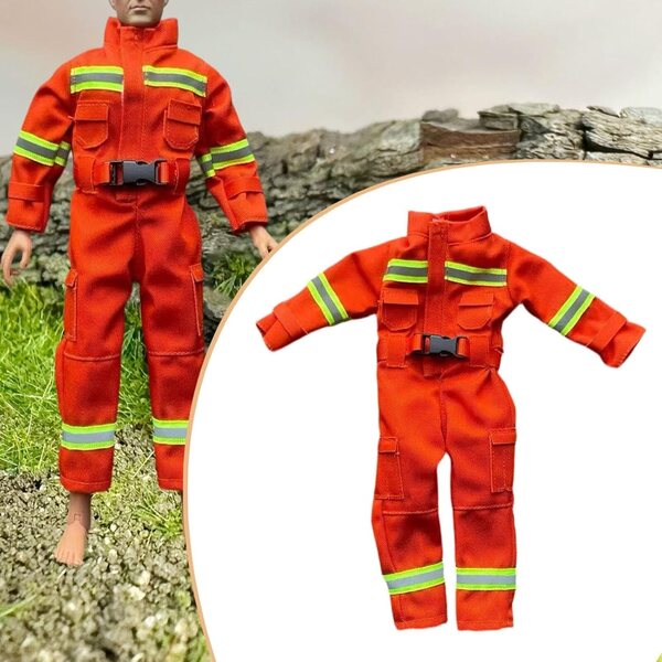 Kleidung für 1/6 Actionfigur. Realistischer Feuerwehranzug für männliche Puppen