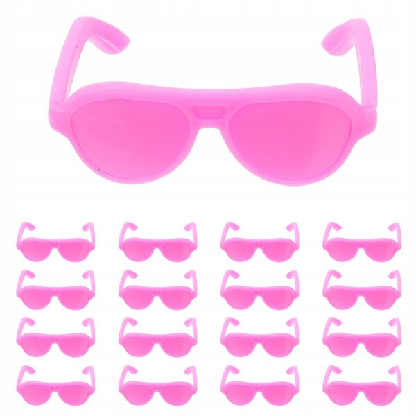 Mini occhiali da sole per bambole in plastica - 80 pezzi colore rosa