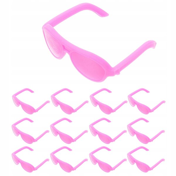 Mini occhiali da sole per bambole in plastica - 80 pezzi colore rosa