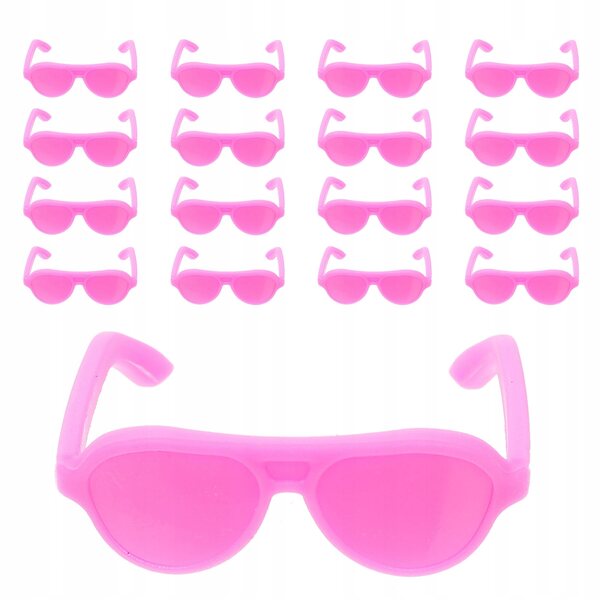 Mini occhiali da sole per bambole in plastica - 80 pezzi colore rosa
