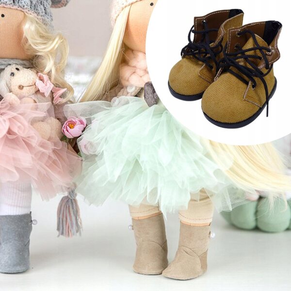 Bunte Textilschuhe für Puppen, handgefertigt, Größe 9,3x5,5x7,5cm