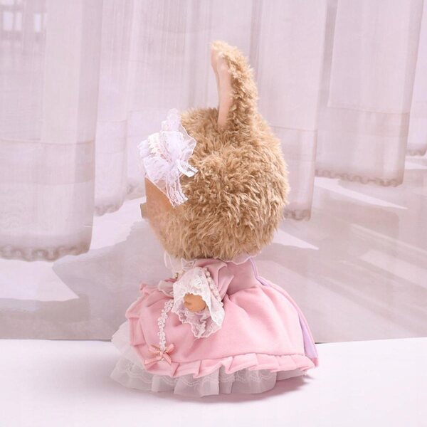 Prinzessinnenkleid für 38-cm-Puppen mit rosa Schärpe – 2er-Set