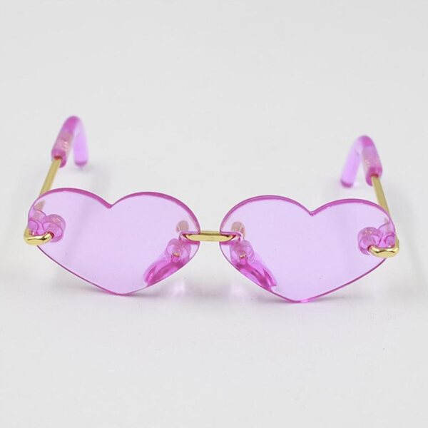 Occhiali da Sole a Cuore Viola per Bambole 12 Pollici - Accessorio Moda Bambini