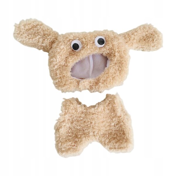 Kombinezon per bambole 17 cm con cappuccio marrone a forma di cane