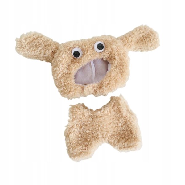 Kombinezon per bambole 17 cm con cappuccio marrone a forma di cane
