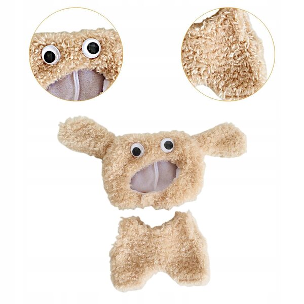 Kombinezon per bambole 17 cm con cappuccio marrone a forma di cane