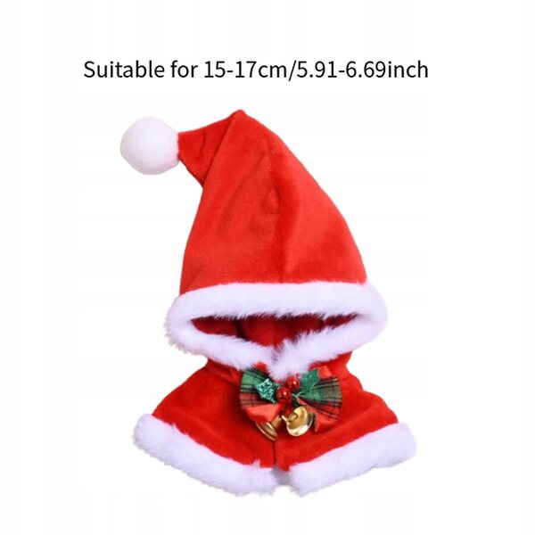 Peleryna con cappuccio in tessuto per bambole da 15-17 cm, idea regalo bambini