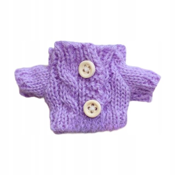 Mini Pluszowy Sweter Dla Lalek Śliczne Zabawne Anime Figura Ubrania violet wood Guziki