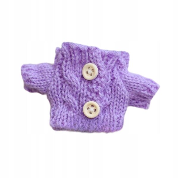 Mini Pluszowy Sweter Dla Lalek Śliczne Zabawne Anime Figura Ubrania violet wood Guziki