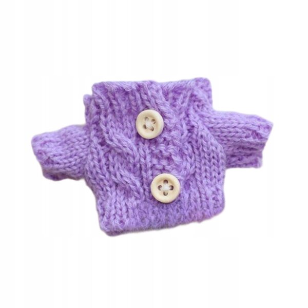 Mini Pluszowy Sweter Dla Lalek Śliczne Zabawne Anime Figura Ubrania violet wood Guziki