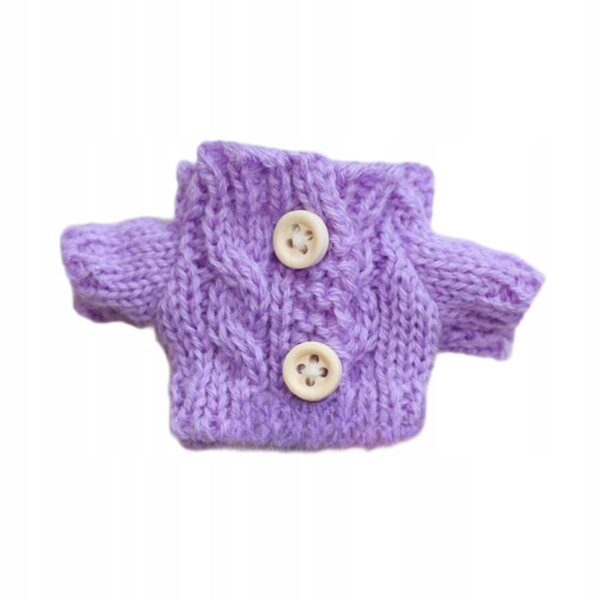 Mini Pluszowy Sweter Dla Lalek Śliczne Zabawne Anime Figura Ubrania violet wood Guziki