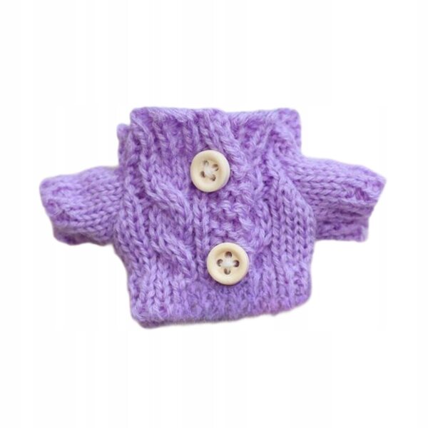 Mini Pluszowy Sweter Dla Lalek Śliczne Zabawne Anime Figura Ubrania violet wood Guziki
