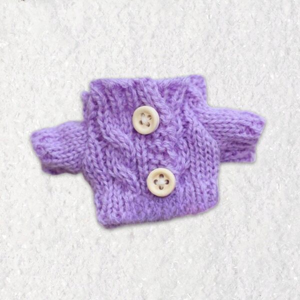 Mini Pluszowy Sweter Dla Lalek Śliczne Zabawne Anime Figura Ubrania violet wood Guziki