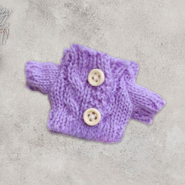 Mini Pluszowy Sweter Dla Lalek Śliczne Zabawne Anime Figura Ubrania violet wood Guziki