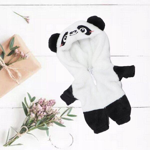 Plüschkleidung für 16 cm große Puppen – Panda-Overall, Cosplay-Kostüm