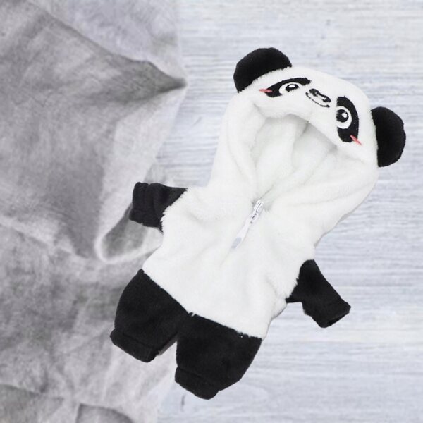Plüschkleidung für 16 cm große Puppen – Panda-Overall, Cosplay-Kostüm