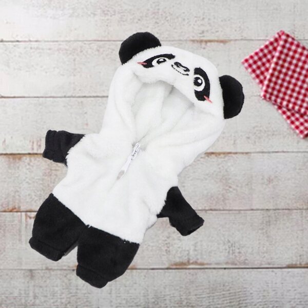 Plüschkleidung für 16 cm große Puppen – Panda-Overall, Cosplay-Kostüm