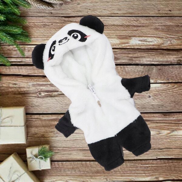 Plüschkleidung für 16 cm große Puppen – Panda-Overall, Cosplay-Kostüm