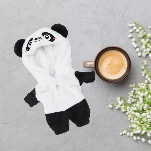 Plüschkleidung für 16 cm große Puppen – Panda-Overall, Cosplay-Kostüm