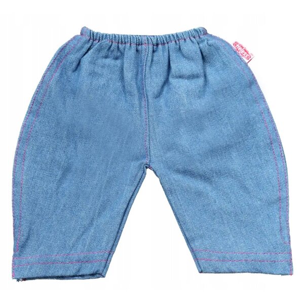 Blaue Jeans für 35–45 cm große Puppen mit Heless-Holzbügel