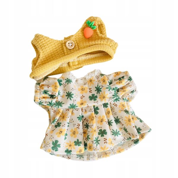 Gelbes Kleid für 20 cm Puppe, Miniaturkleid, Geschenk für Mädchen