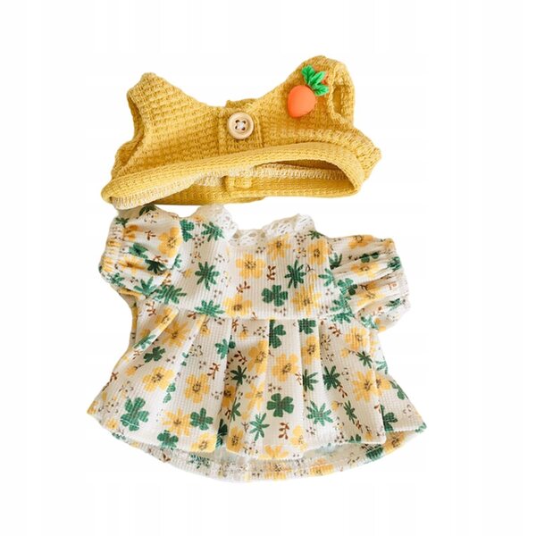 Gelbes Kleid für 20 cm Puppe, Miniaturkleid, Geschenk für Mädchen