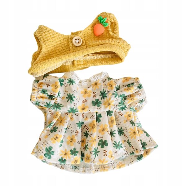 Gelbes Kleid für 20 cm Puppe, Miniaturkleid, Geschenk für Mädchen