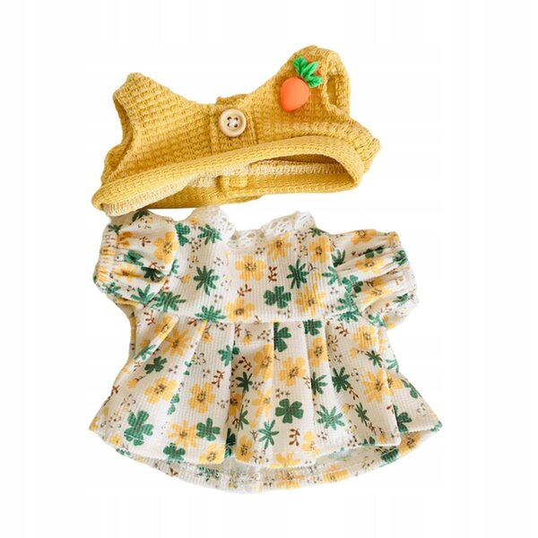 Gelbes Kleid für 20 cm Puppe, Miniaturkleid, Geschenk für Mädchen