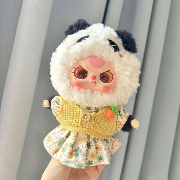 Gelbes Kleid für 20 cm Puppe, Miniaturkleid, Geschenk für Mädchen