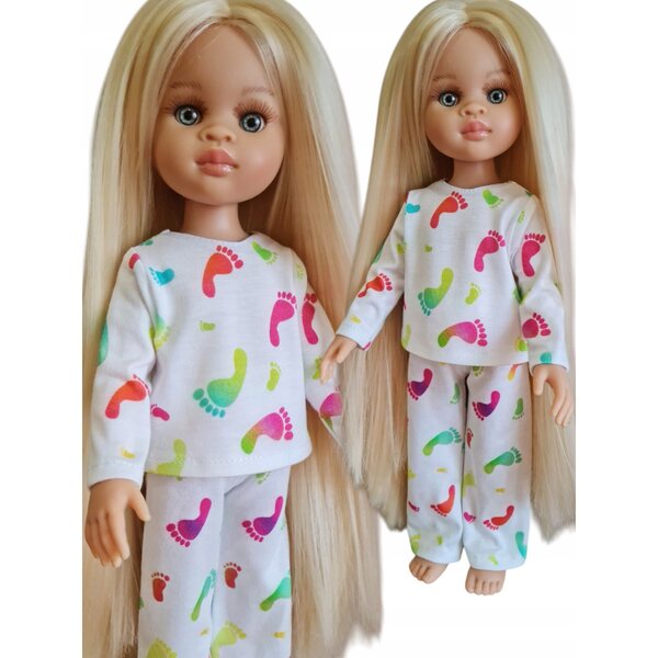 Bunte Pyjamas für Paola Reina 32 cm Puppe, 2-teiliges Set