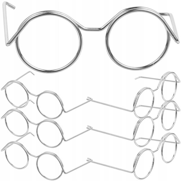 Mini Occhiali da Sole per Bambole in Metallo Stile Vintage Colore Argento