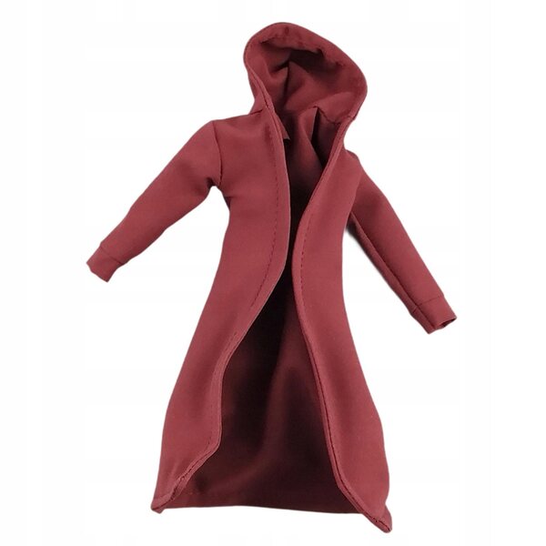 Herren-Trenchcoat-Modell im Maßstab 1:12 für Puppen und Figuren, 15 cm, Rot
