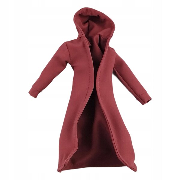 Herren-Trenchcoat-Modell im Maßstab 1:12 für Puppen und Figuren, 15 cm, Rot