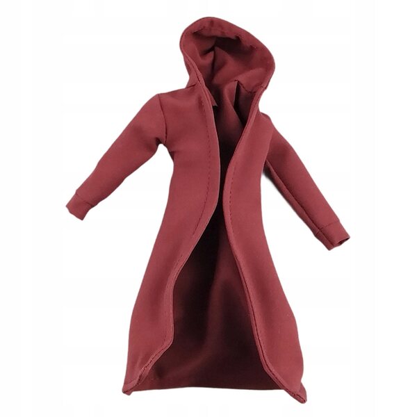 Herren-Trenchcoat-Modell im Maßstab 1:12 für Puppen und Figuren, 15 cm, Rot