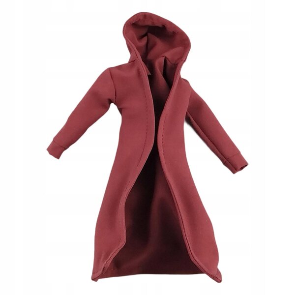 Herren-Trenchcoat-Modell im Maßstab 1:12 für Puppen und Figuren, 15 cm, Rot