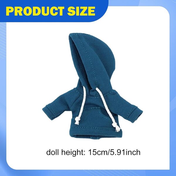 Felpa con cappuccio blu scuro per action figure 1/12 da 6 pollici, tessuto di qualità