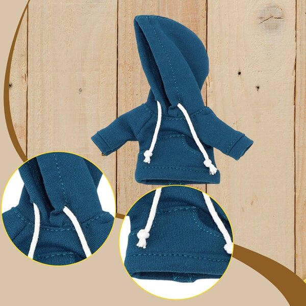 Felpa con cappuccio blu scuro per action figure 1/12 da 6 pollici, tessuto di qualità
