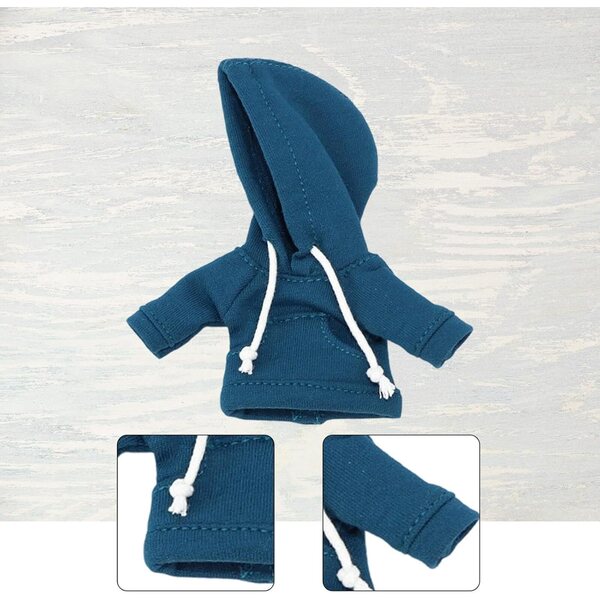 Felpa con cappuccio blu scuro per action figure 1/12 da 6 pollici, tessuto di qualità