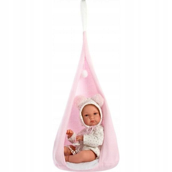 Llorens-Kleidung für Neugeborene, 35–36 cm, mit rosa Tasche und weißem Hut