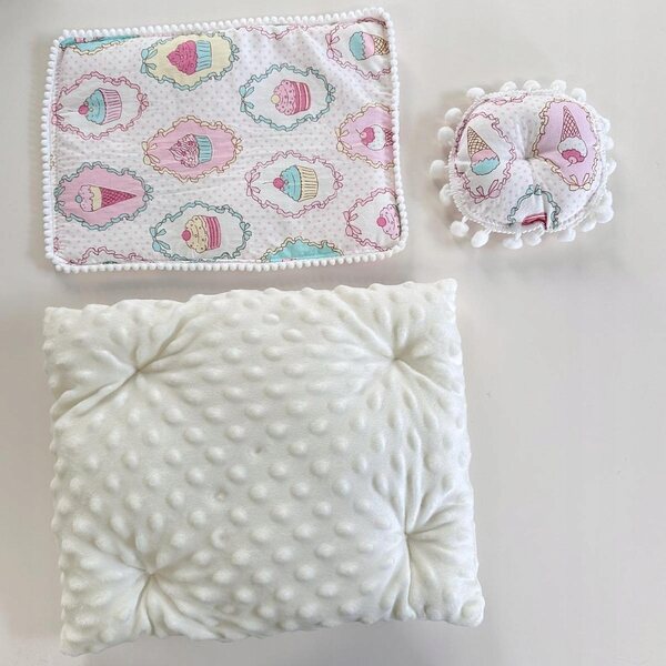 Komplettes Set aus 3-teiligem Puppenleinen aus weichem Stoff
