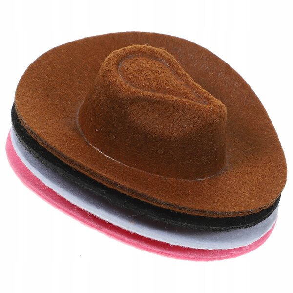 Dekorative Mini-Cowboyhüte aus Vliesstoff, 4 Stück