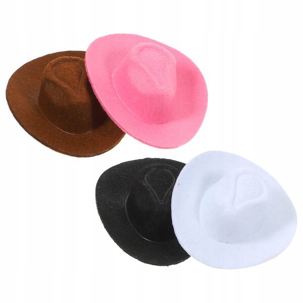 Dekorative Mini-Cowboyhüte aus Vliesstoff, 4 Stück