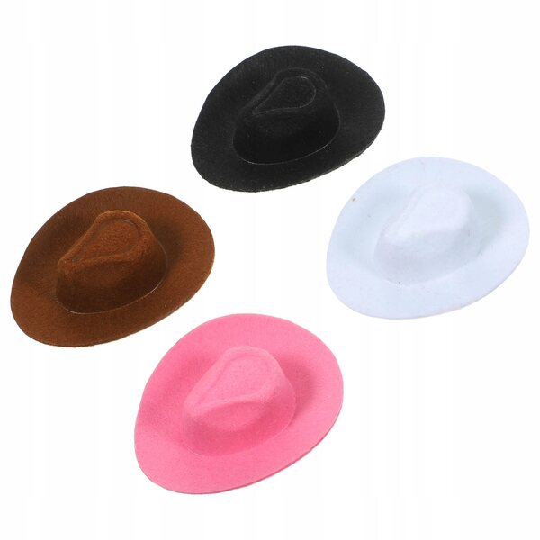 Dekorative Mini-Cowboyhüte aus Vliesstoff, 4 Stück