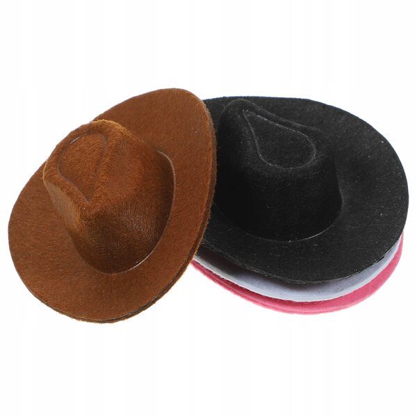 Dekorative Mini-Cowboyhüte aus Vliesstoff, 4 Stück