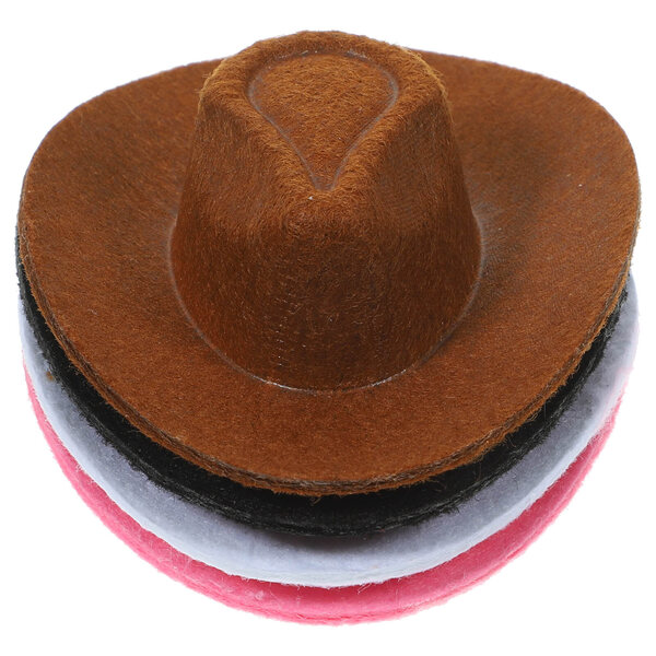 Dekorative Mini-Cowboyhüte aus Vliesstoff, 4 Stück