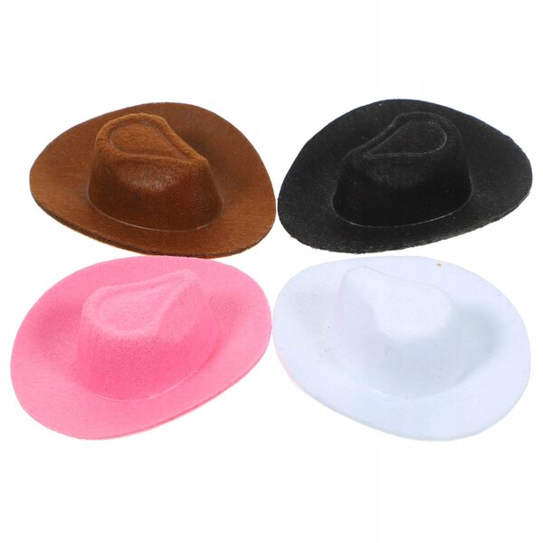 Dekorative Mini-Cowboyhüte aus Vliesstoff, 4 Stück