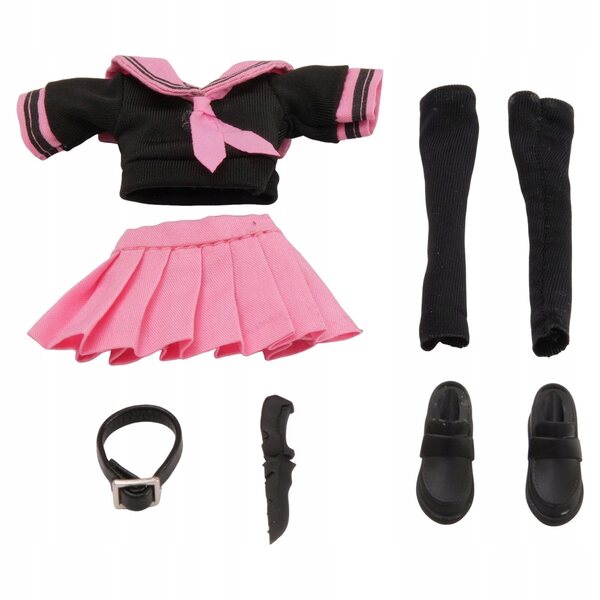 1/12 Figur mit schwarz-rosa Matrosenkostüm für Kinder und Sammler