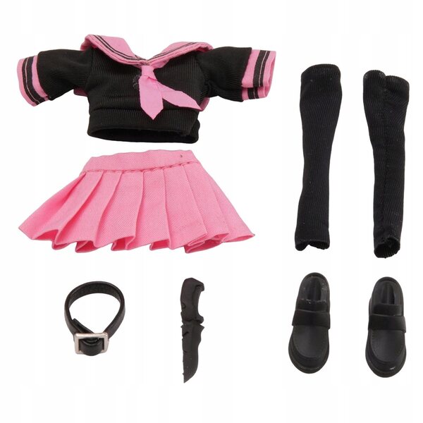 1/12 Figur mit schwarz-rosa Matrosenkostüm für Kinder und Sammler