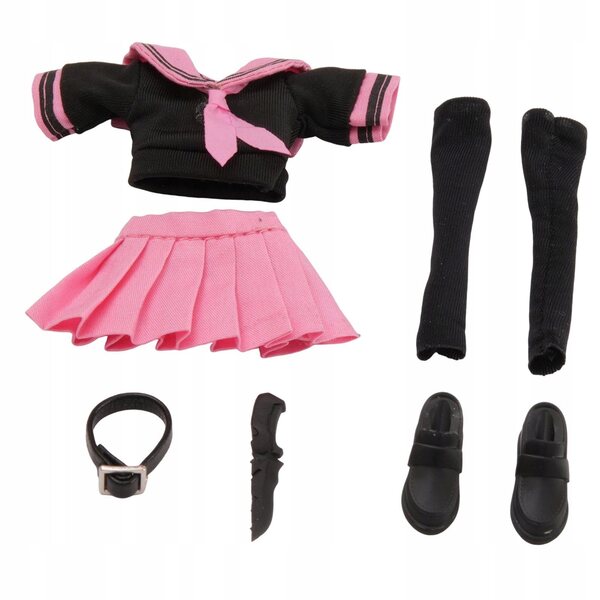 1/12 Figur mit schwarz-rosa Matrosenkostüm für Kinder und Sammler