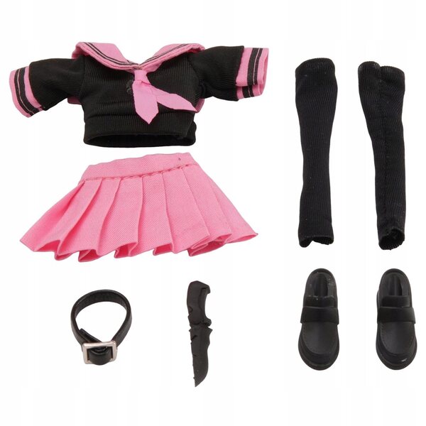 1/12 Figur mit schwarz-rosa Matrosenkostüm für Kinder und Sammler